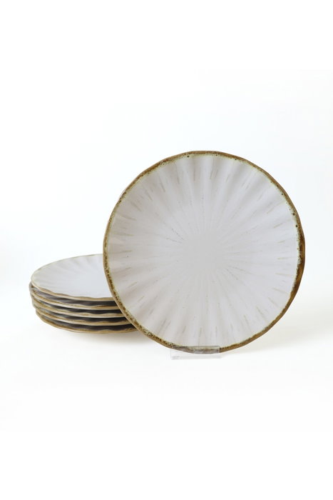 Hermia Juego de Platos de Servicio de Gres Blanco 27 cm (6 Piezas) inevitable